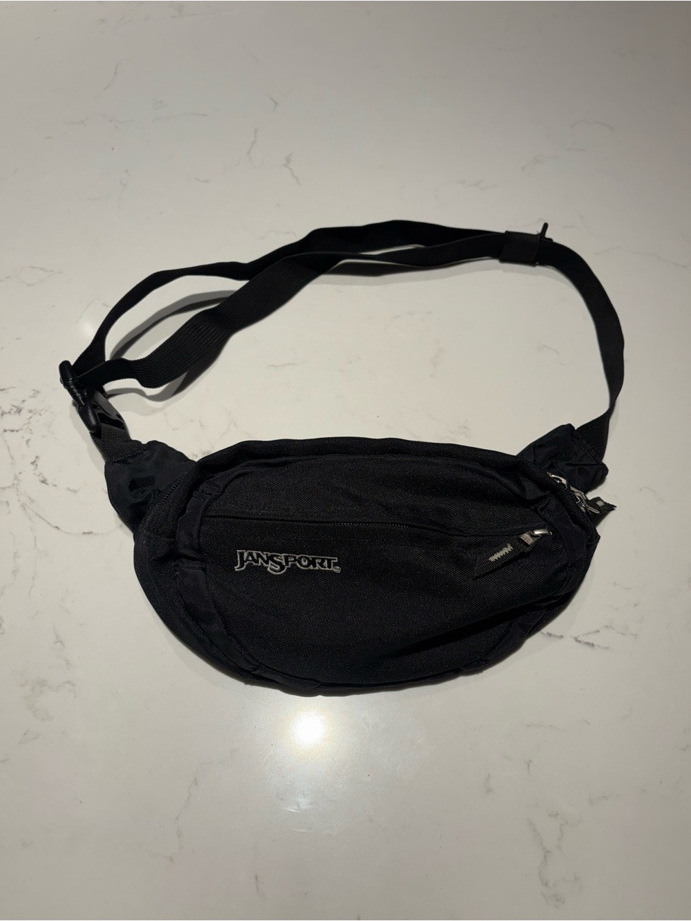 Jansport Black Belt Bag with Front Zip Pocket